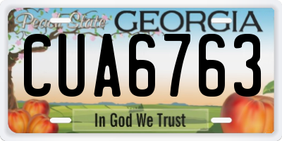 GA license plate CUA6763