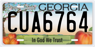 GA license plate CUA6764