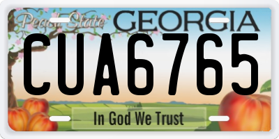 GA license plate CUA6765