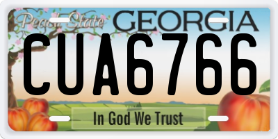 GA license plate CUA6766