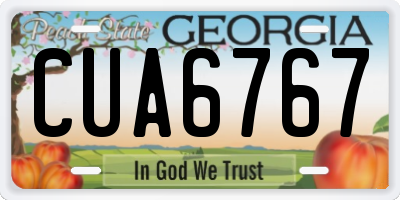 GA license plate CUA6767