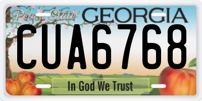 GA license plate CUA6768