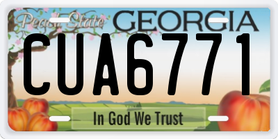 GA license plate CUA6771
