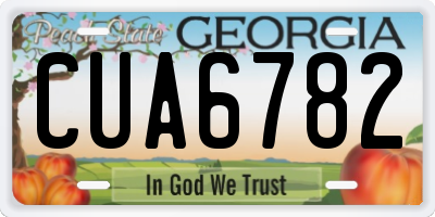 GA license plate CUA6782