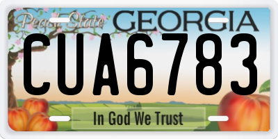 GA license plate CUA6783