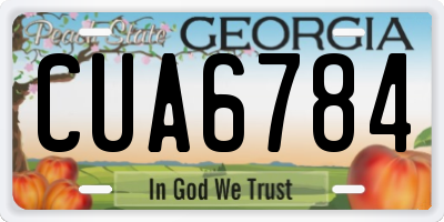 GA license plate CUA6784