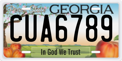 GA license plate CUA6789