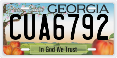 GA license plate CUA6792