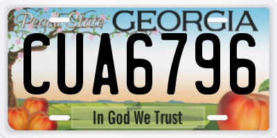 GA license plate CUA6796