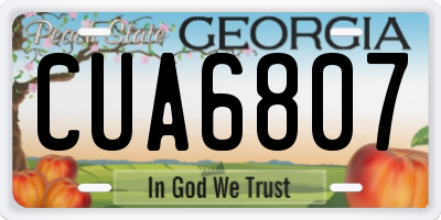 GA license plate CUA6807