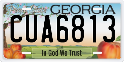 GA license plate CUA6813