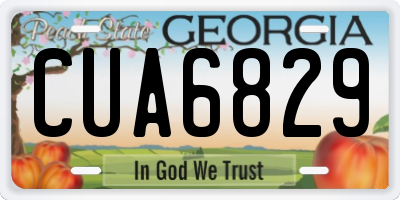 GA license plate CUA6829