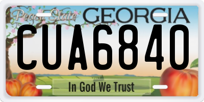 GA license plate CUA6840