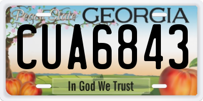 GA license plate CUA6843