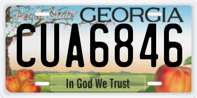 GA license plate CUA6846