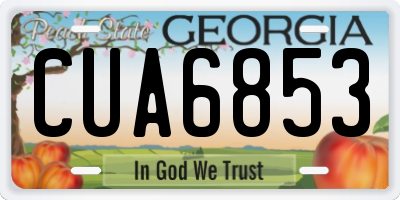 GA license plate CUA6853
