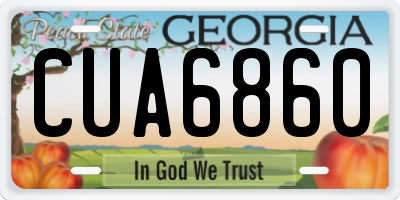 GA license plate CUA6860