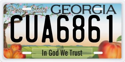 GA license plate CUA6861
