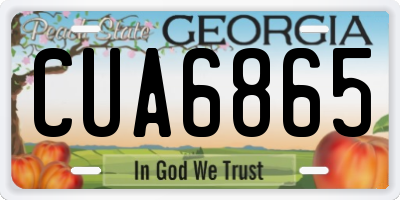 GA license plate CUA6865