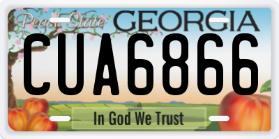 GA license plate CUA6866