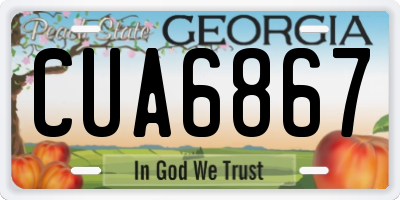 GA license plate CUA6867