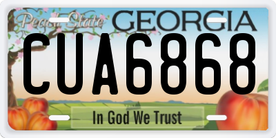 GA license plate CUA6868