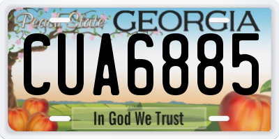 GA license plate CUA6885