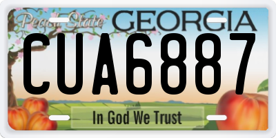 GA license plate CUA6887