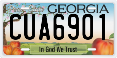 GA license plate CUA6901