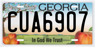 GA license plate CUA6907