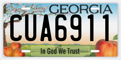 GA license plate CUA6911