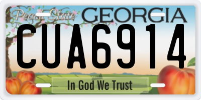 GA license plate CUA6914