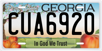 GA license plate CUA6920