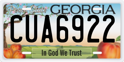 GA license plate CUA6922