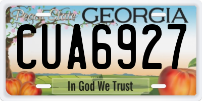 GA license plate CUA6927