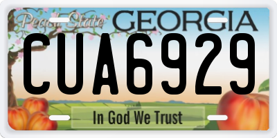 GA license plate CUA6929
