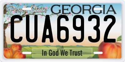 GA license plate CUA6932