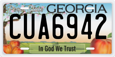 GA license plate CUA6942