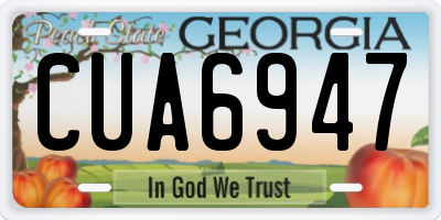 GA license plate CUA6947