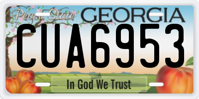GA license plate CUA6953