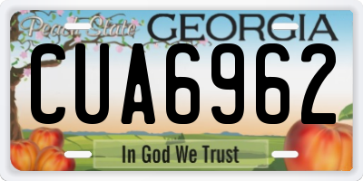 GA license plate CUA6962