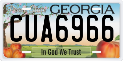 GA license plate CUA6966