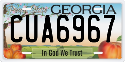 GA license plate CUA6967