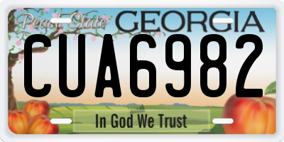 GA license plate CUA6982