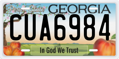 GA license plate CUA6984
