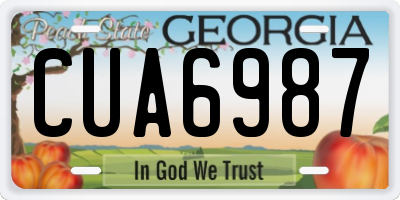 GA license plate CUA6987