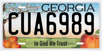 GA license plate CUA6989