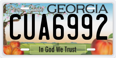 GA license plate CUA6992