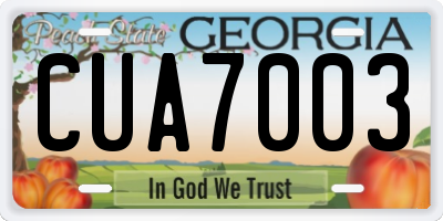 GA license plate CUA7003