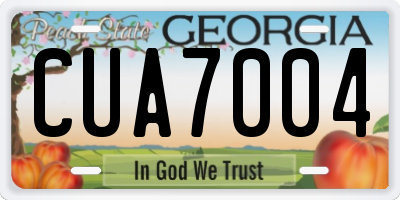 GA license plate CUA7004